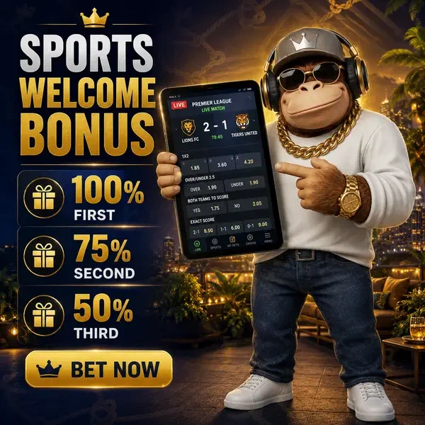 BonusKong displays sports betting odds on glowing tablet at rooftop garden