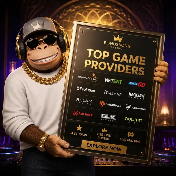 BonusKong proudly displays top slot games from 94 premier studios in golden spotlight